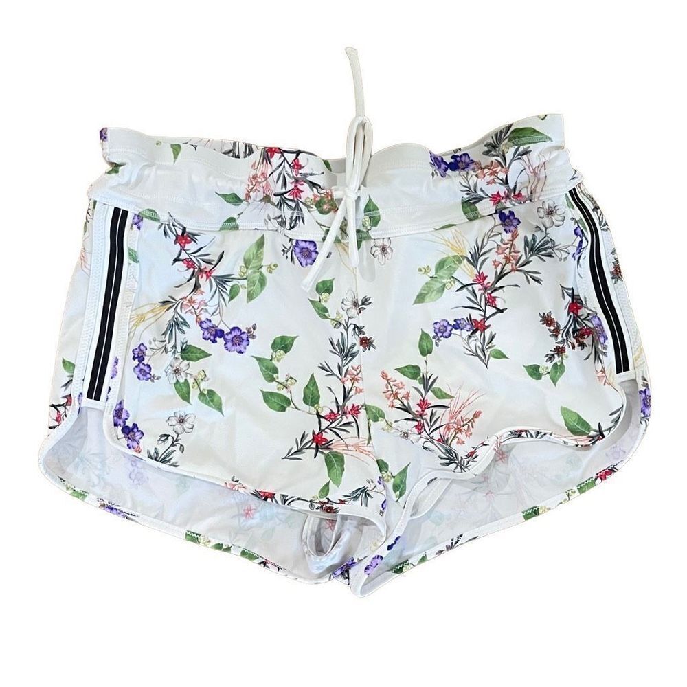 Athleta white floral shirts size medium